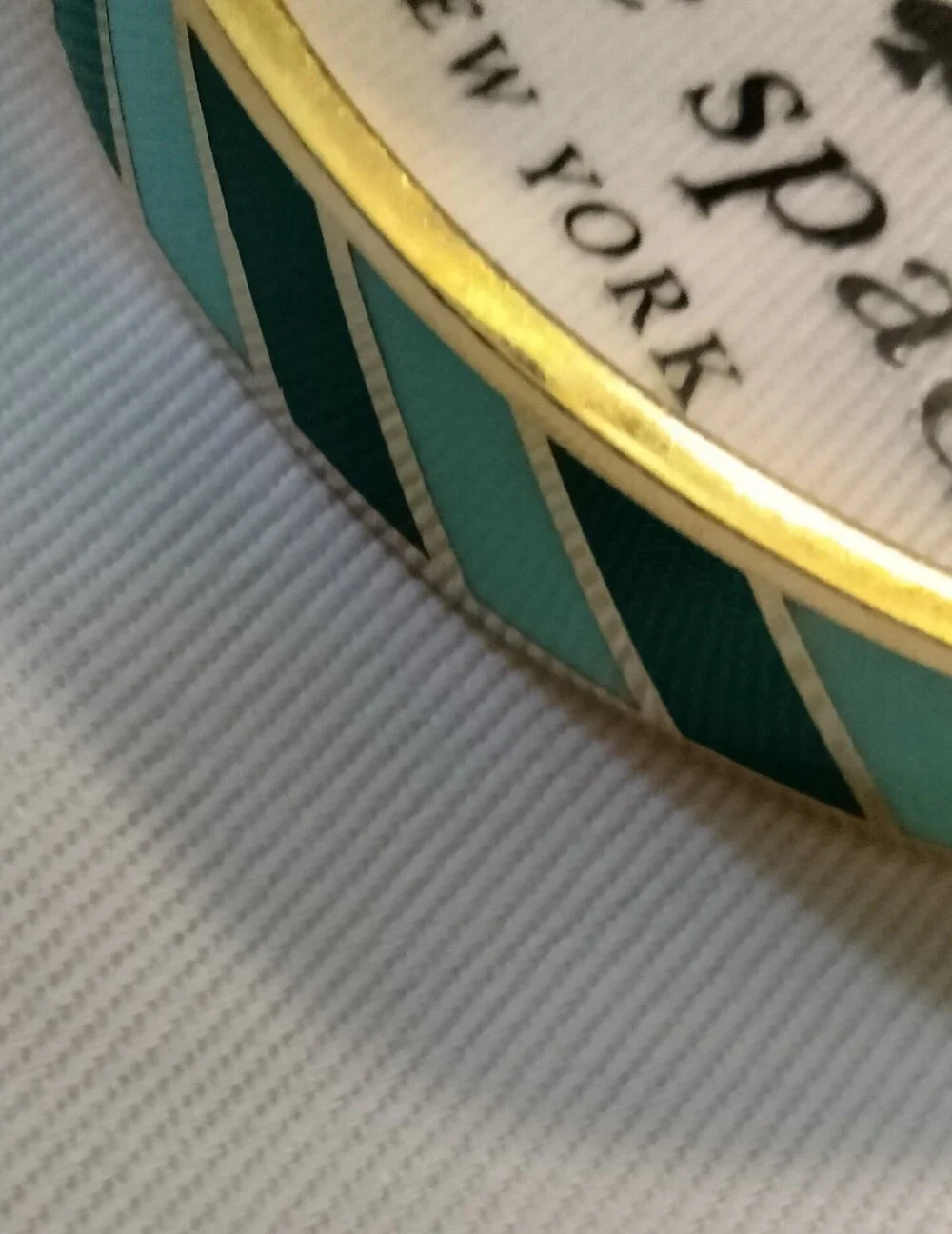 kate spade diagonal stripe enamel bangle TOE THE LINE green blue gold-tone - Picture 8 of 8